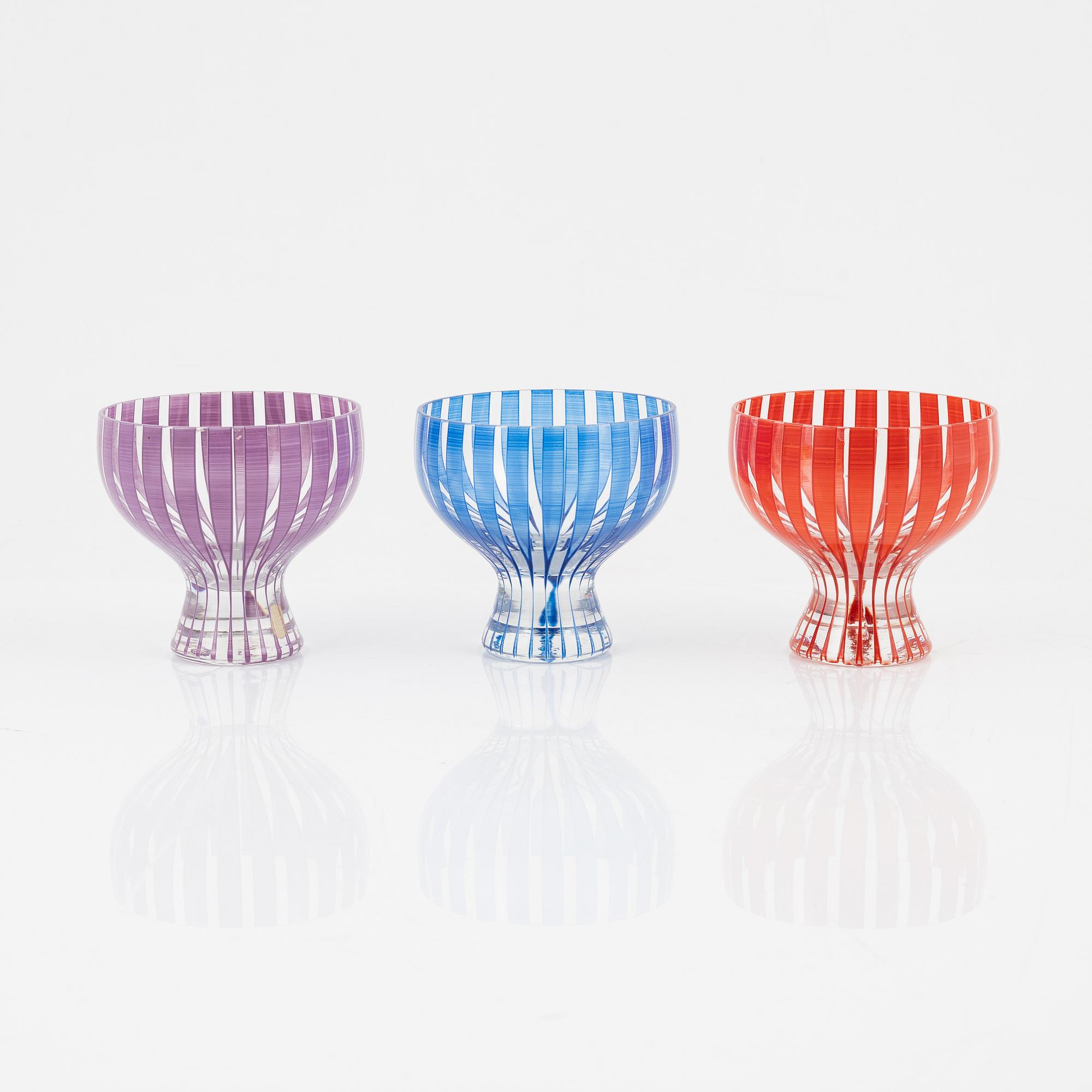 A set of six 'Strikt' glasses, Johansfors, 1950's.