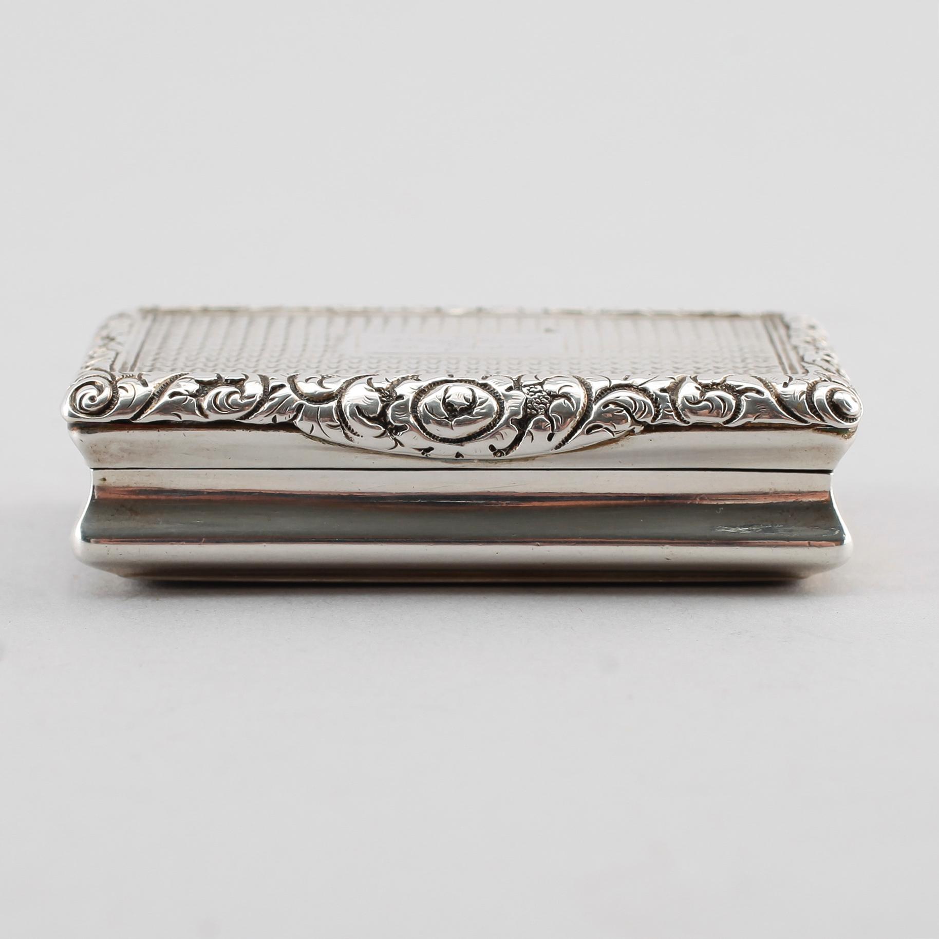 DOSA, silver, Joseph Willmore, Birmingham 1823. Vikt ca 69 gram.