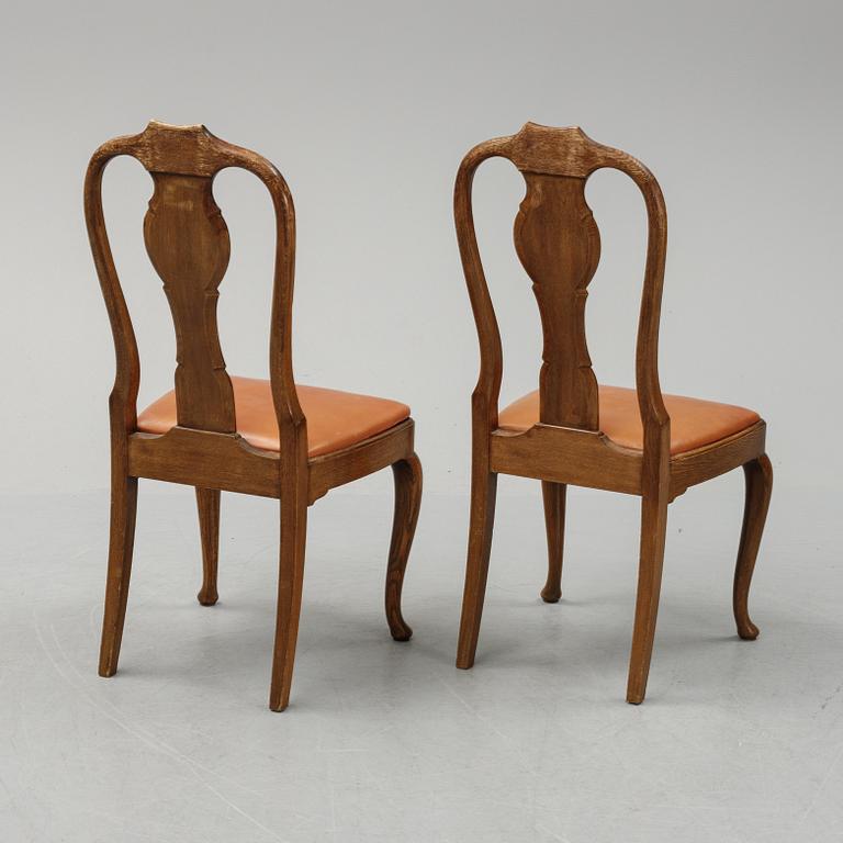A set of six early 20th century  rococo-style chairs.