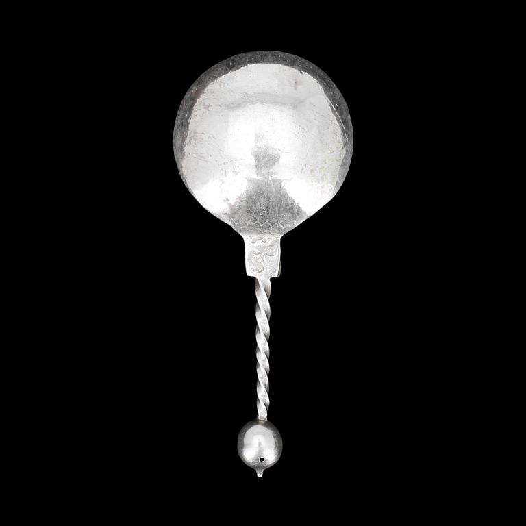 SUPSKED, silver, otydliga stämplar, 1700-tal. Ca 38g.