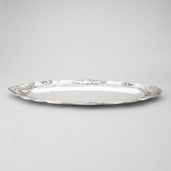 W.A. Bolin, a sterling silver fish serving platter, Stockholm 1939.