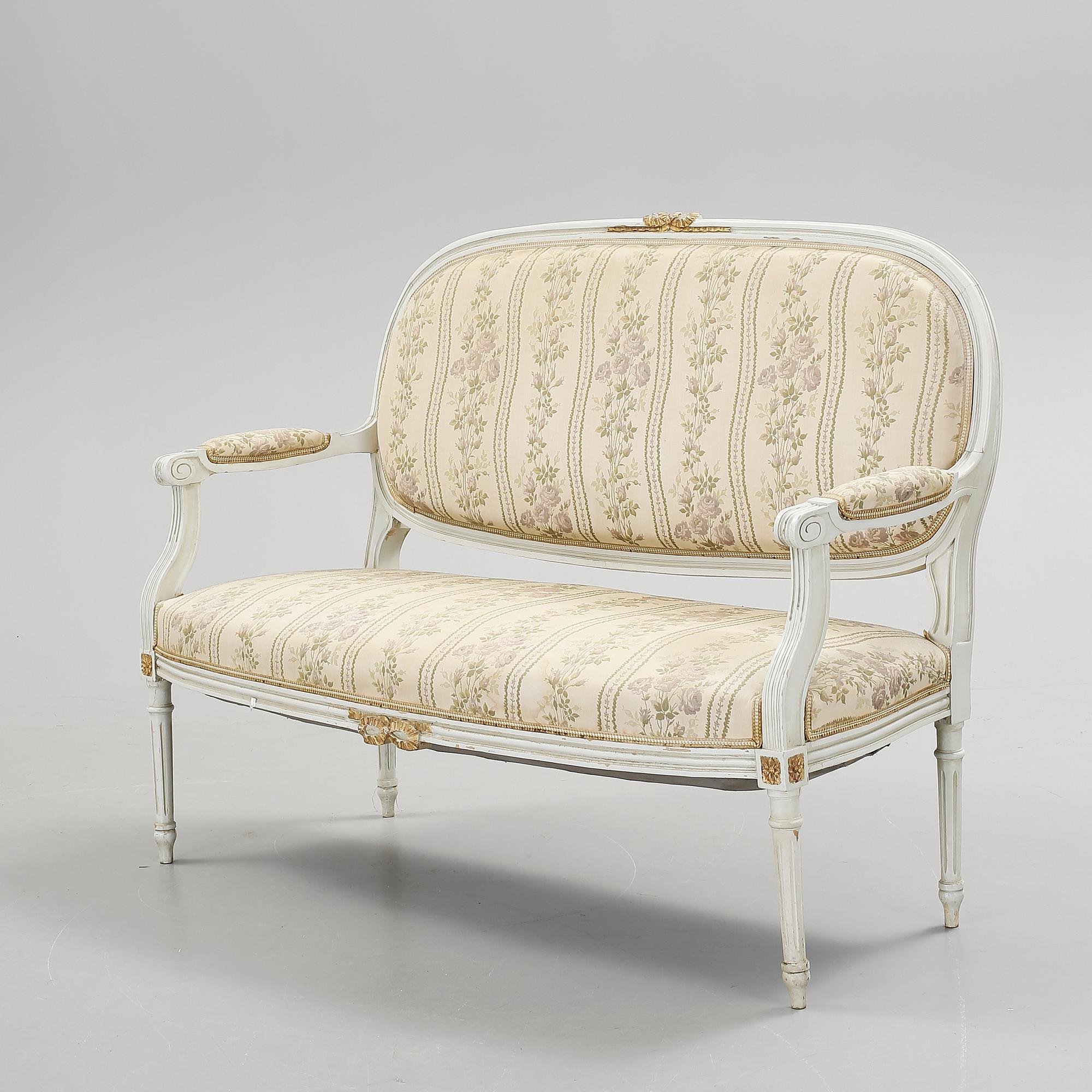 SOFFGRUPP, 5 delar, gustaviansk stil, 1900-tal.