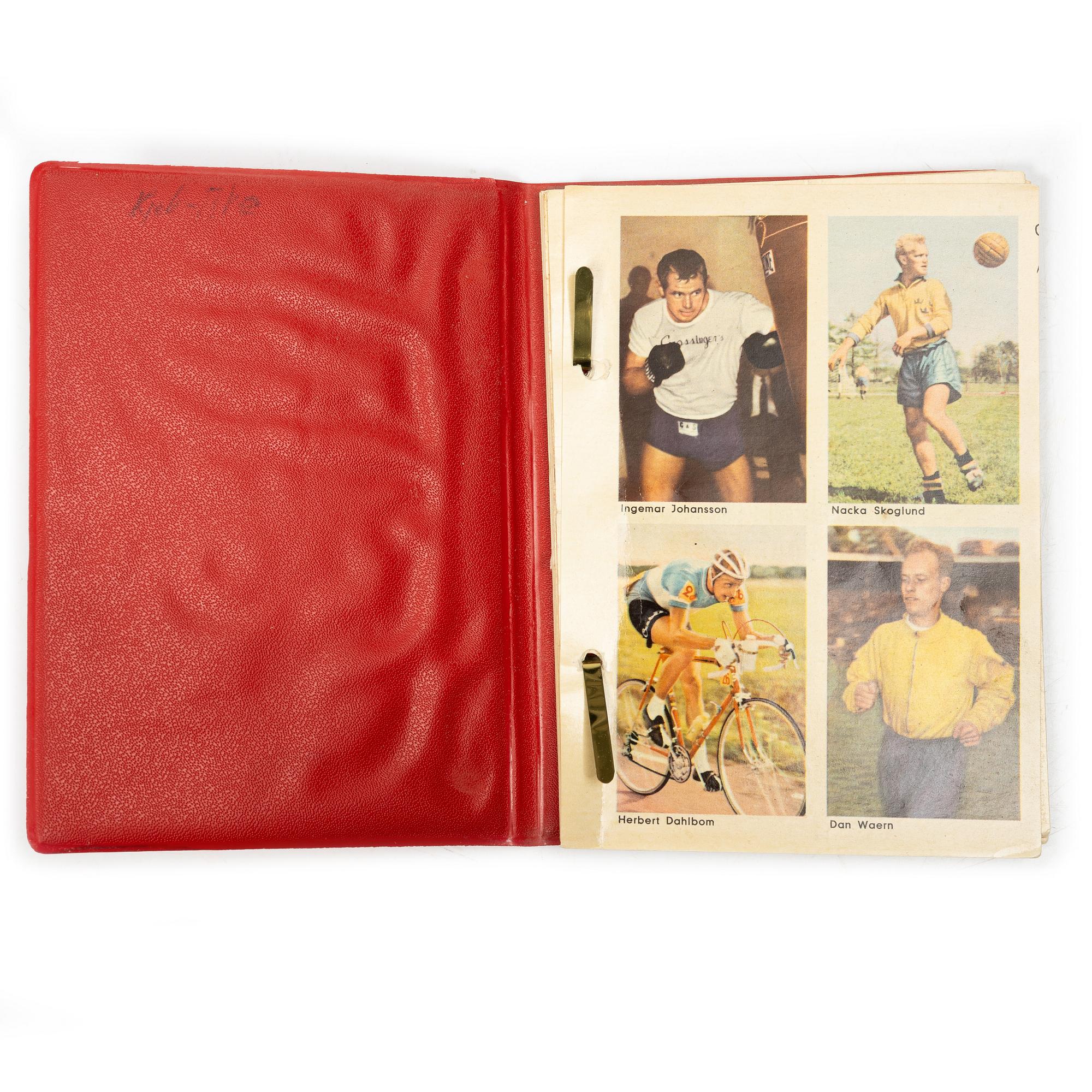 Idol cards, “Sportens stjärnor”, including Cassius Clay, Nacka Skoglund and Ingemar Johansson, Hemmets Journal, 1960s.