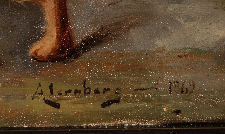 AUGUST JERNBERG, olja på duk, signerad och daterad 1869.