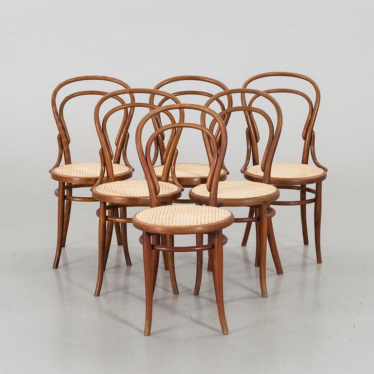 A SET OF 6 THONET STYLE CHAIRS, first half of 20th century.