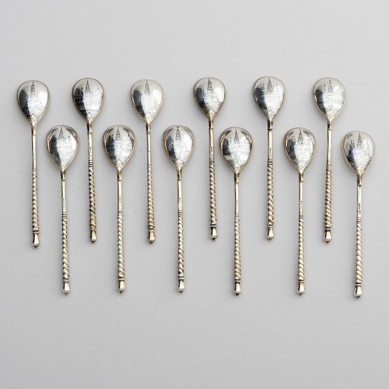 Ivan Alexeyev, teskedar, 12 st, silver, Moskva circa 1880-1890.
