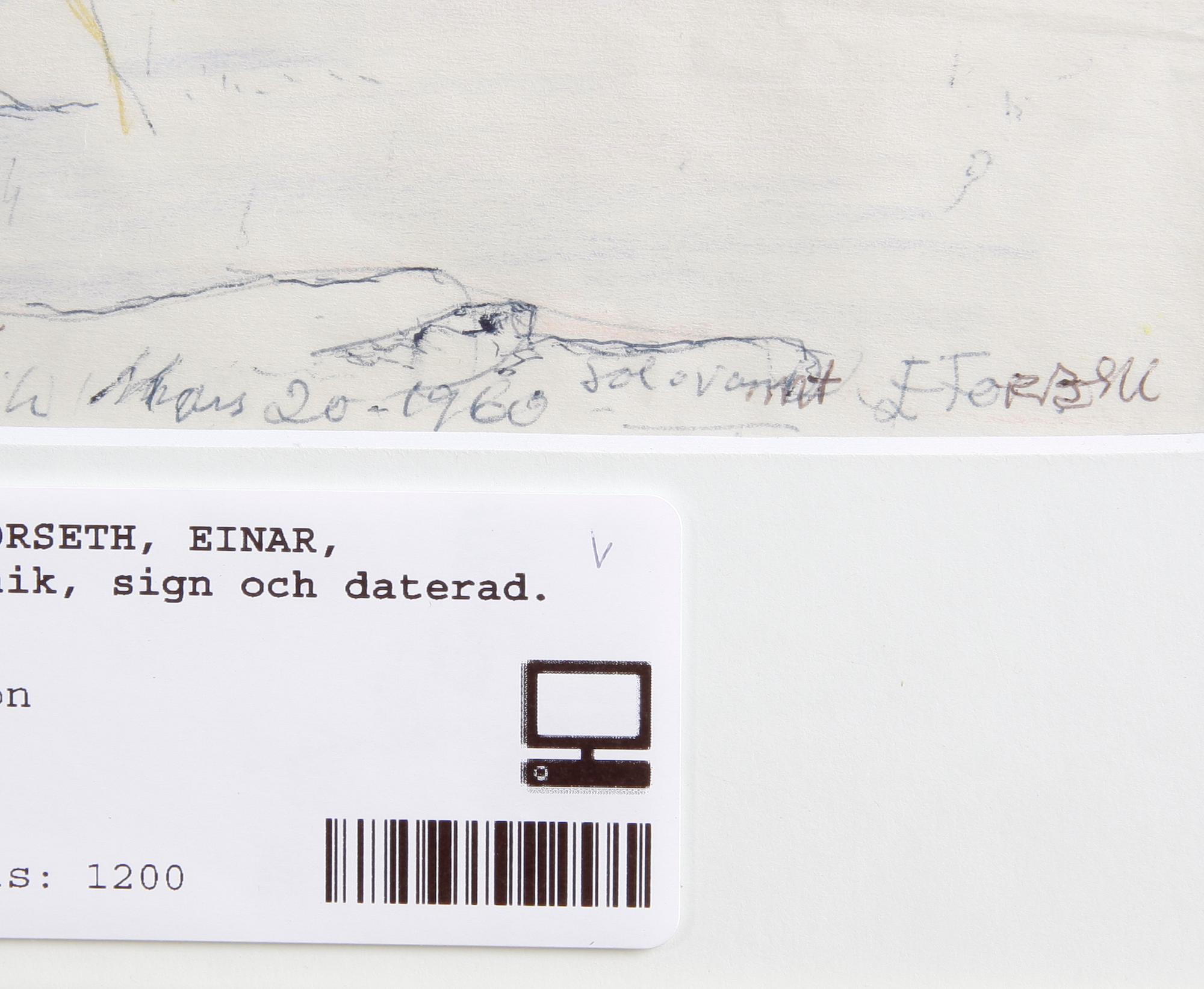 FORSETH, EINAR, blandteknik, sign och daterad.