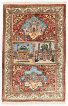 Rug, Tabriz area, signed. Approx. 260 x 170 cm.