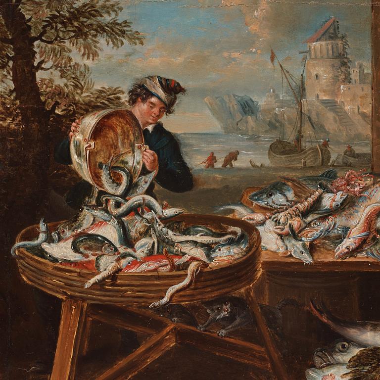 Pieter Angellis Tillskrivna, Marknadsscener efter Frans Snyders; ”Der Obstmarkt”, ”Der Gemüsemarkt”, ”Der Wildbrethändler”, ”Der Fischmarkt”.