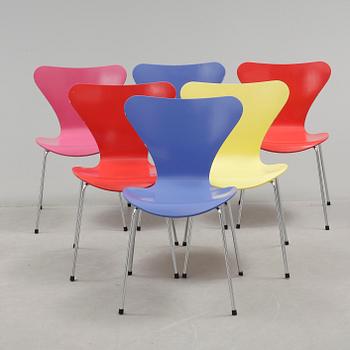 STOLAR, 6 st, "Sjuan", Arne Jacobsen, Fritz Hansen, 1997.