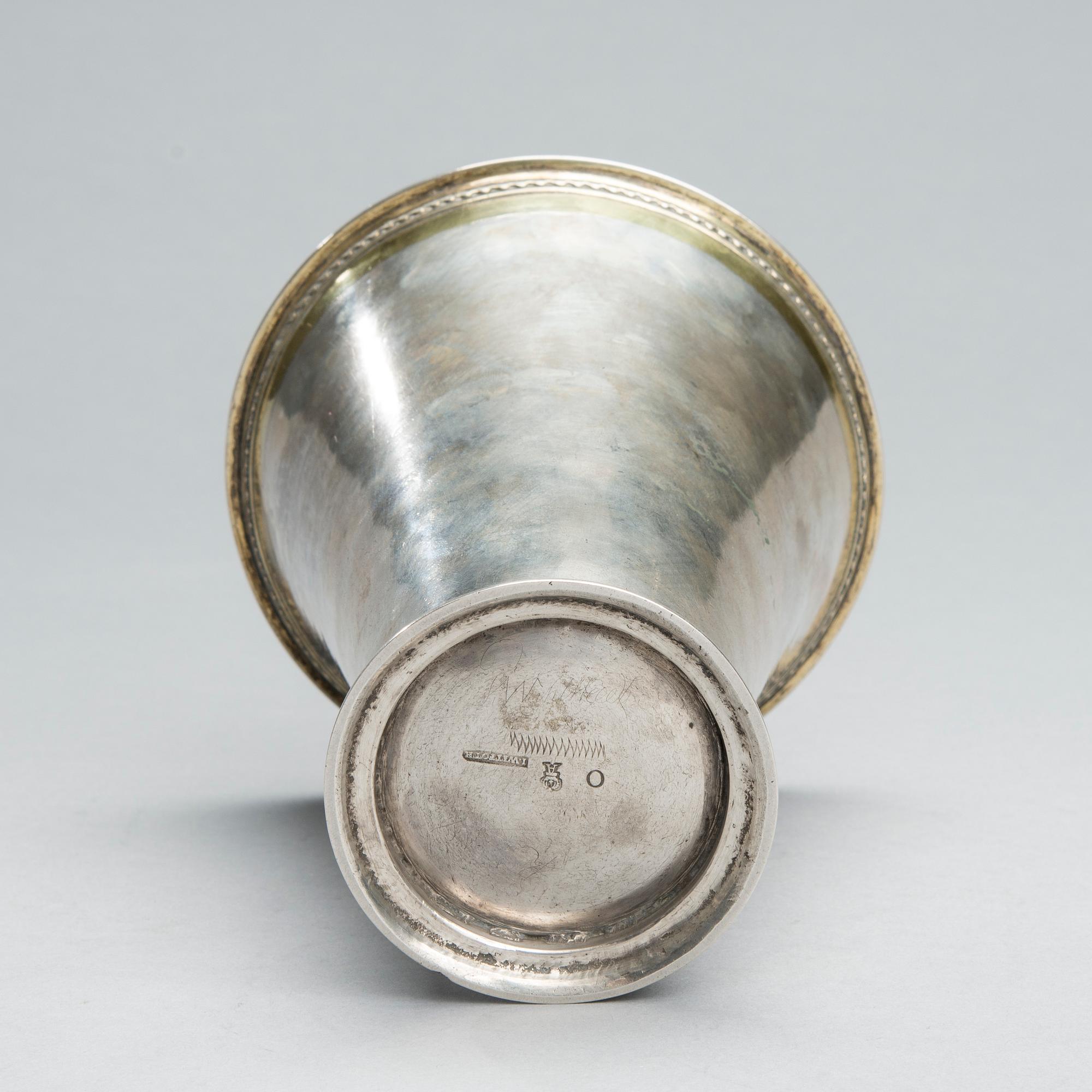 POKAL, silver, Åbo 1747, Johan Wittfoth, totalvikt 413 g.