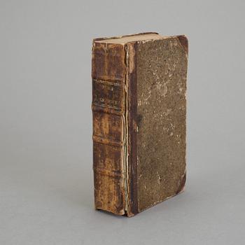 BOK, två delar i en vol, "Berättelse om de upptäckter...Söderhafwet..." av De Freville, Uppsala 1776.