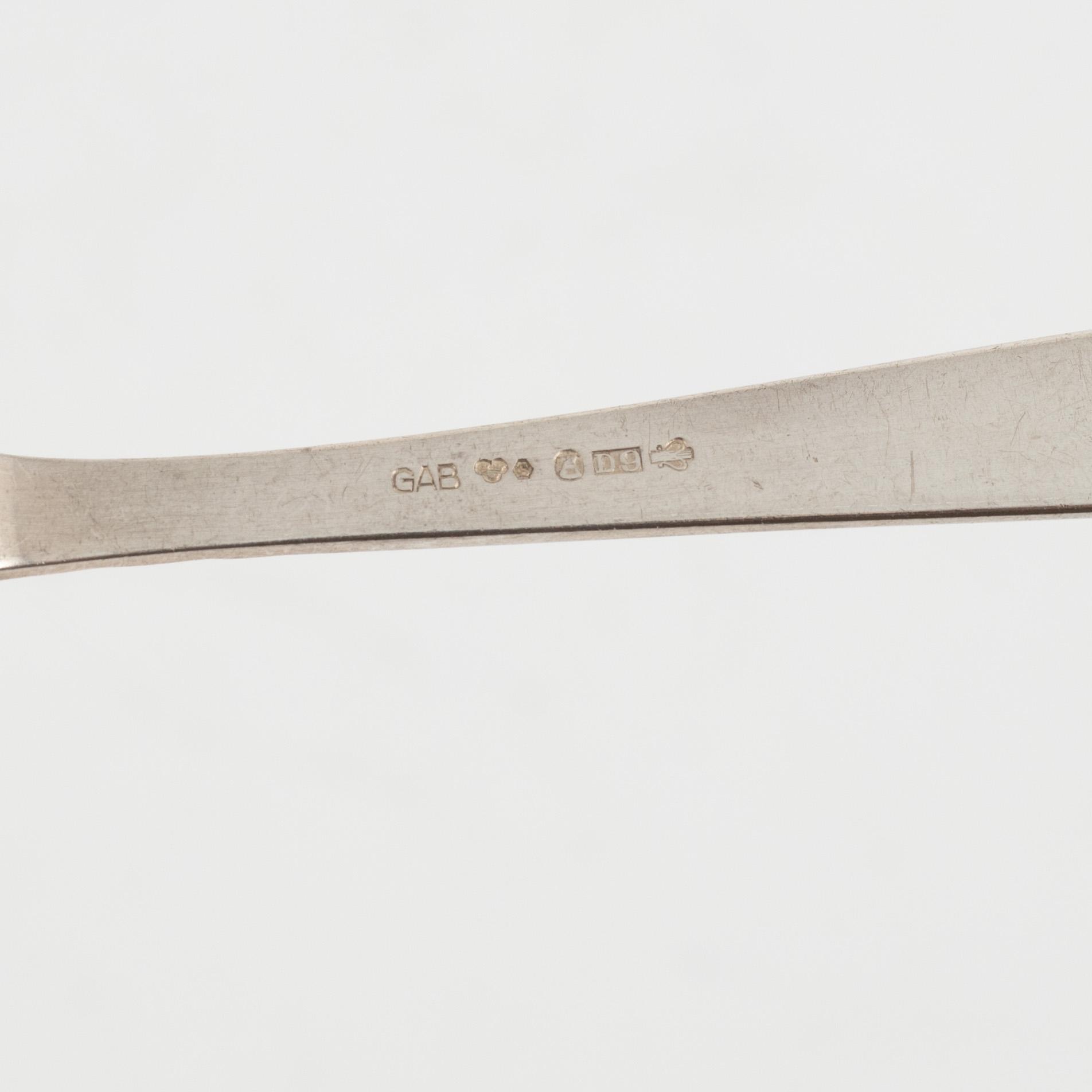 Jacob Ängman, 16 pieces silver cutlery model 'Rosenholm', GAB, Stockholm 1953-54.
