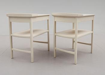 SÄNGBORD, 1 par, Carl Malmsten, Bodafors, 1962 & 1963.