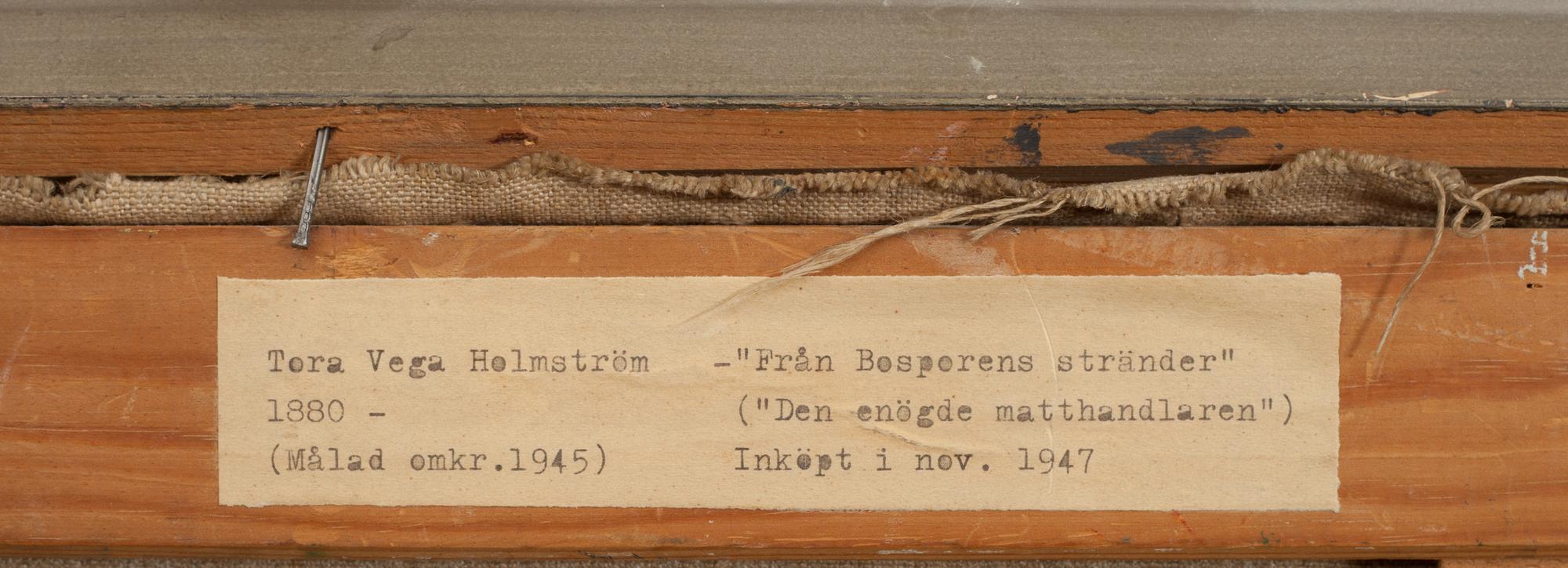 TORA VEGA HOLMSTRÖM, olja på duk, monogramsign.