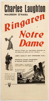 Film poster "The Hunchback of Notre Dame" Charles Laughton 1939.