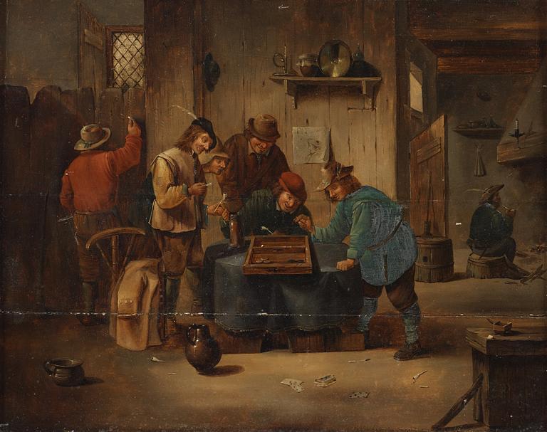 DAVID TENIERS D.Y, Efter, olja på pannå, 1800-tal, bär signatur.