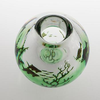 An Edward Hald 'fish graal' glass vase, Orrefors, Sweden 1941.