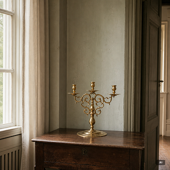 A brass candelabrum, Gusums Bruk.