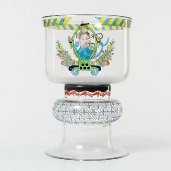 Gunnar Cyrén, a glass cup, "Carl XII", Orrefors, Sweden.