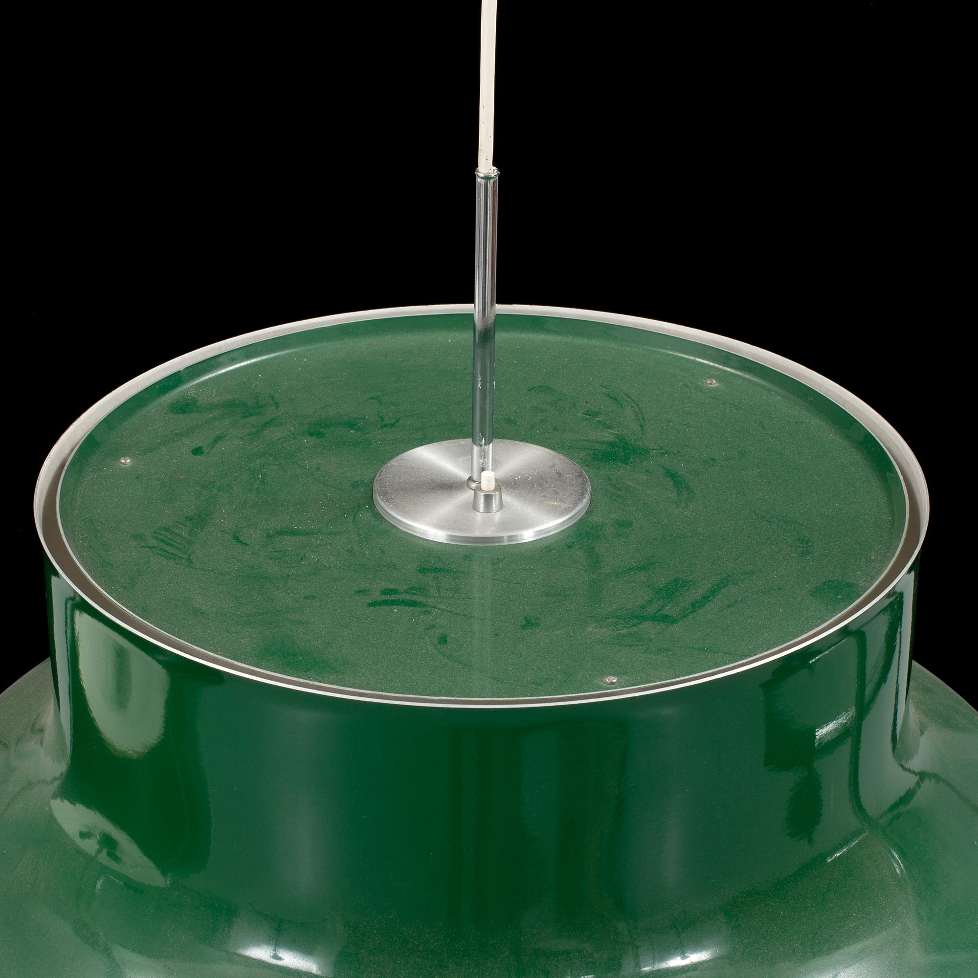 A Swedish Green lacquered aluminium light from Ateljé Lyktan, Anders Pehrson, Åhus.