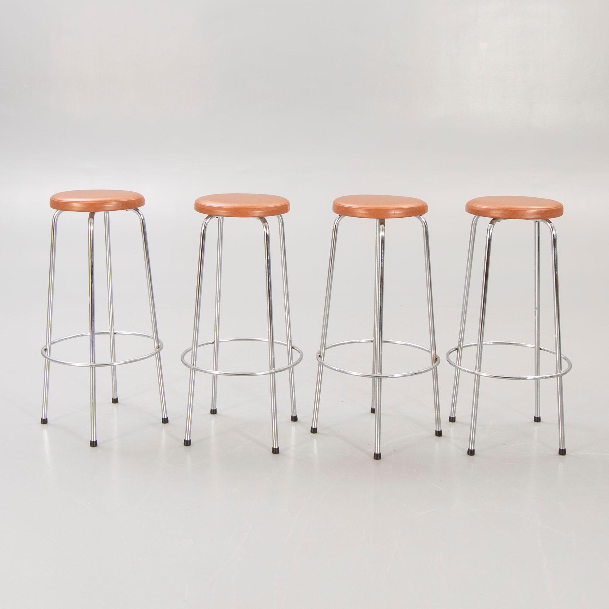 Bar stools, 4 pcs, 1960s-70s.