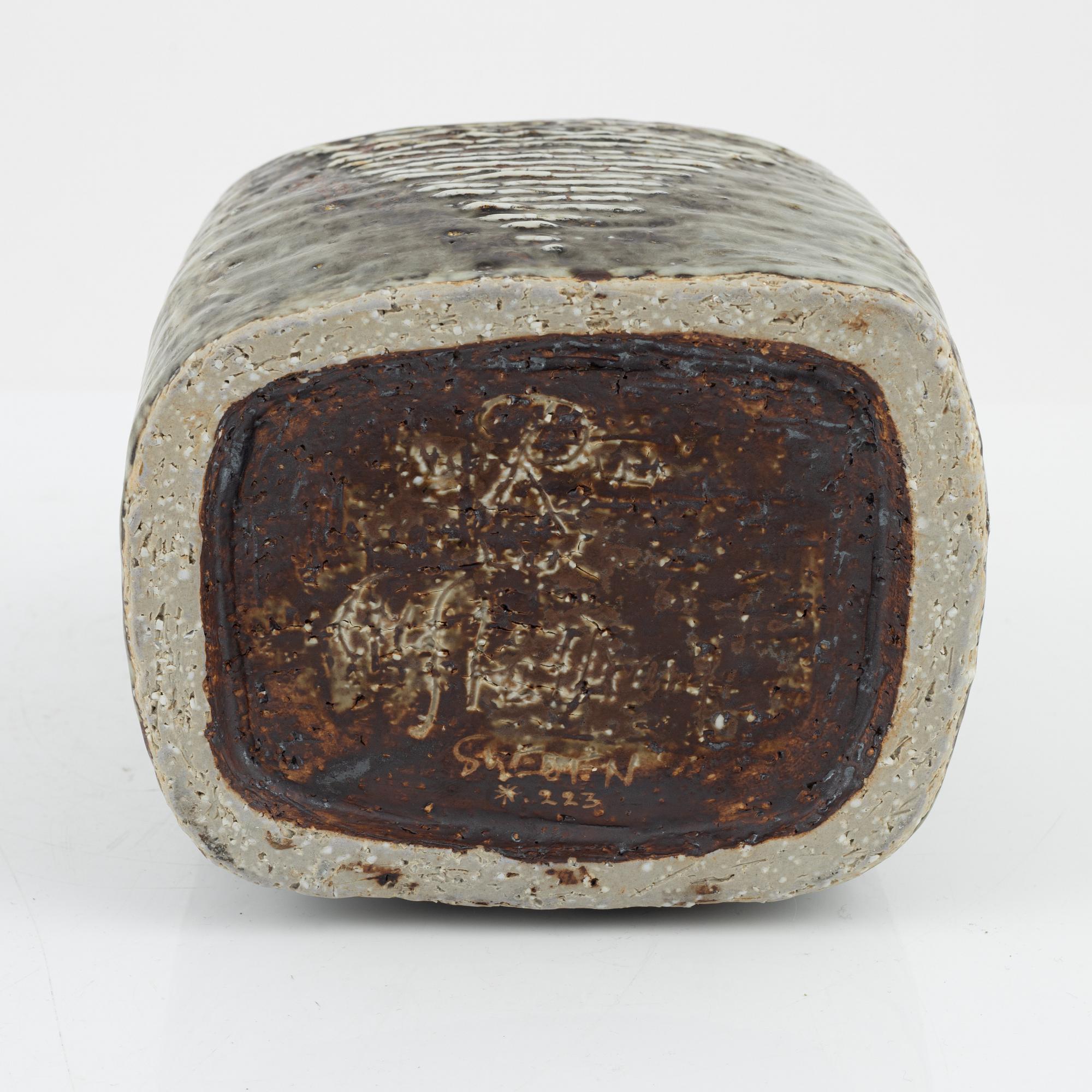 Carl-Harry Stålhane, a unique stoneware vase, Rörstrand, Sweden.