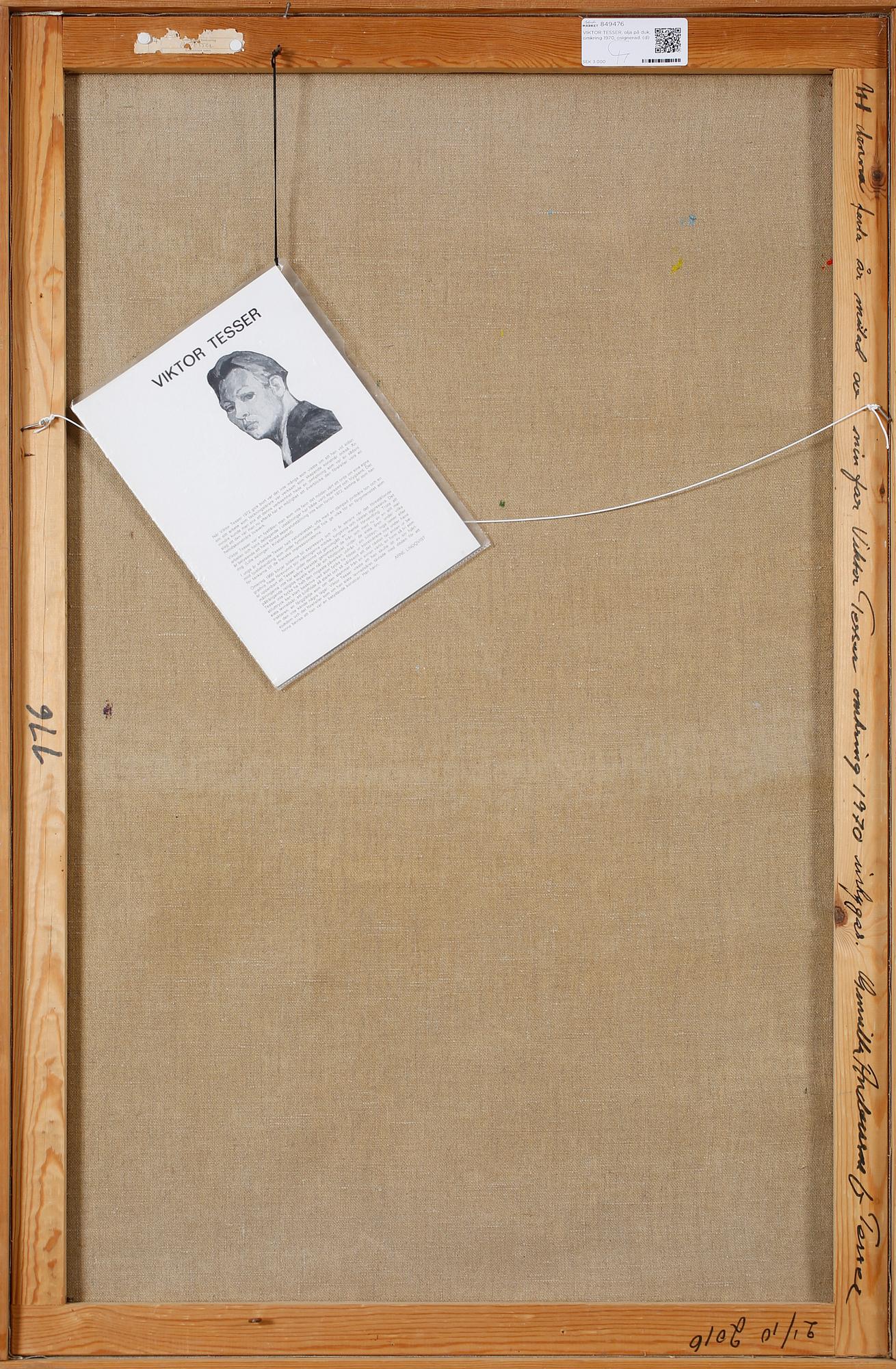 VIKTOR TESSER, an oil on canvas, around 1970.