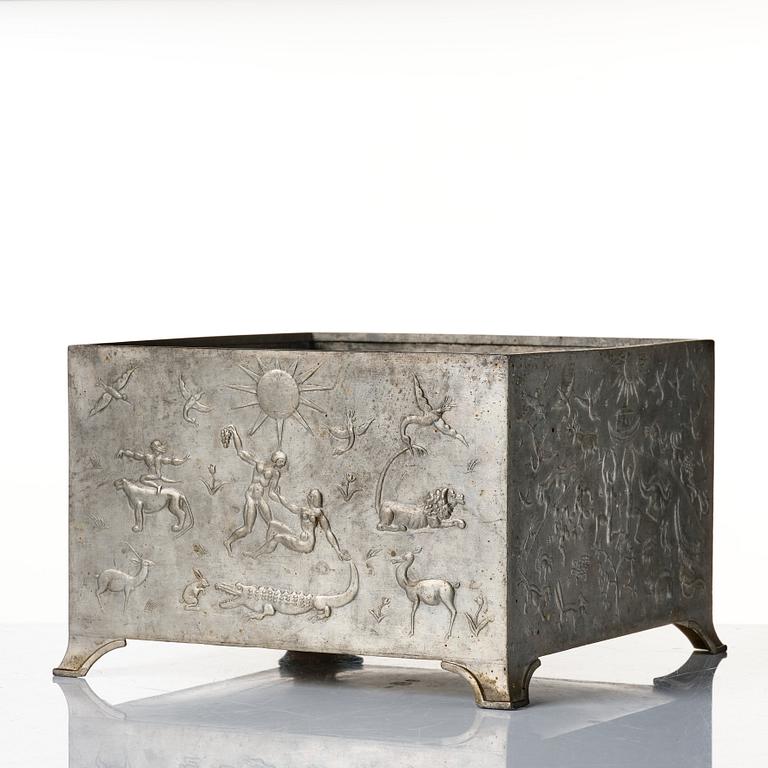 Nils Fougstedt, a pewter jardiniere, Svenskt Tenn, Stockholm, Sweden 1928.