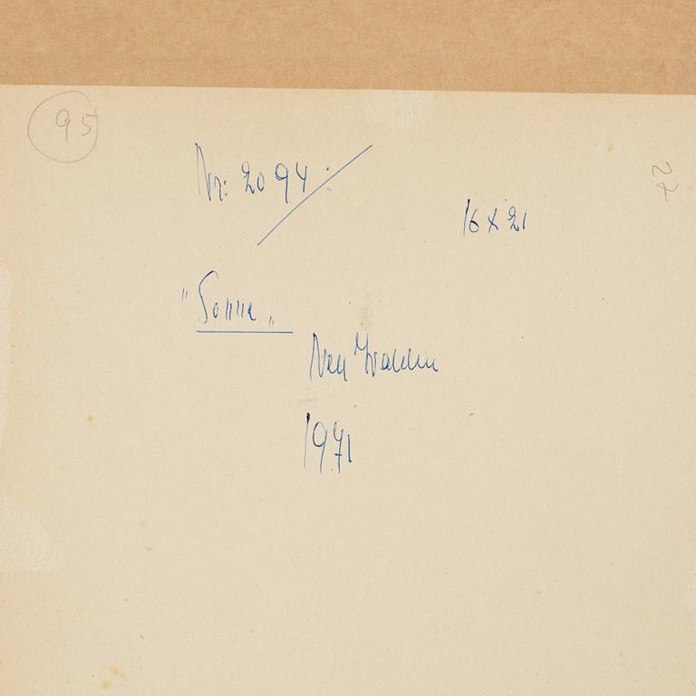 NELL WALDEN, mixed media on paper, signed and dated -71.