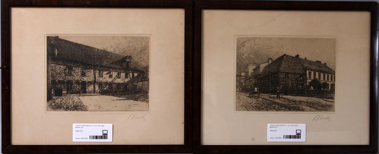 ERIK EKROTH, etsningar, 12 st, sign.