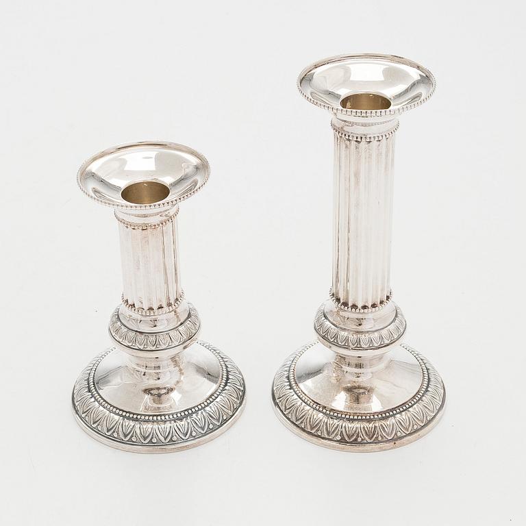 A set of four silver candlesticks, Kultateollisuus oy, Turku, 1968 and 1988.