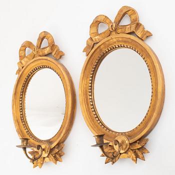 A pair of Gustavian style wall sconces, first half of the 20th Century.