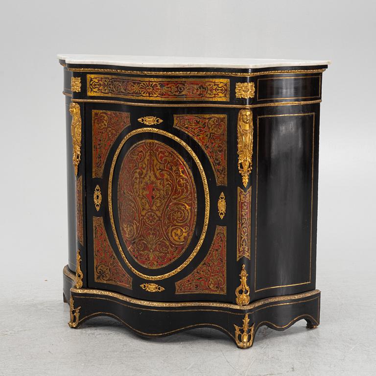 A Louis XIV-style marquetry cabinet, late 19th century.