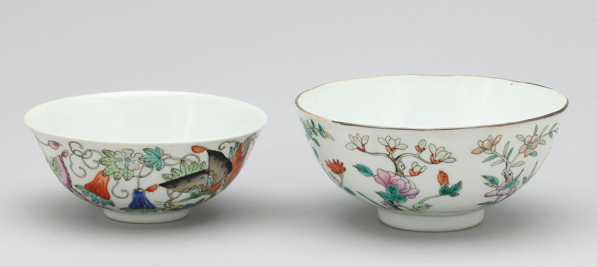 SKÅLAR, 2 st, porslin, Kina, 1900-tal.