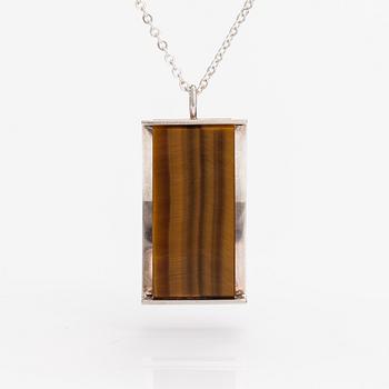 Elis Kauppi, A silver and tiger's eye necklace. Kupittaan kulta, Turku 1963.