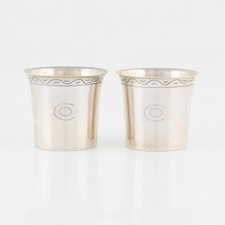 Supkoppar, 12 st, silver, K. Anderson, Stockholm, 1934.