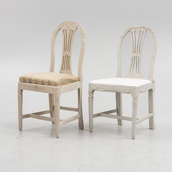 Chairs, two, ax model, late Gustavian, circa 1800.