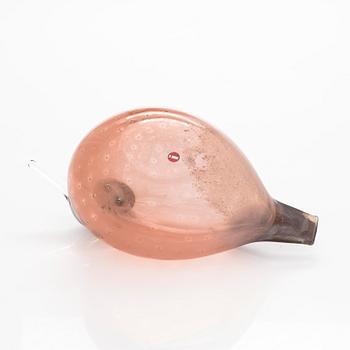 Oiva Toikka, glasfågel, signerad O. Toikka, Nuutajärvi, 2002.