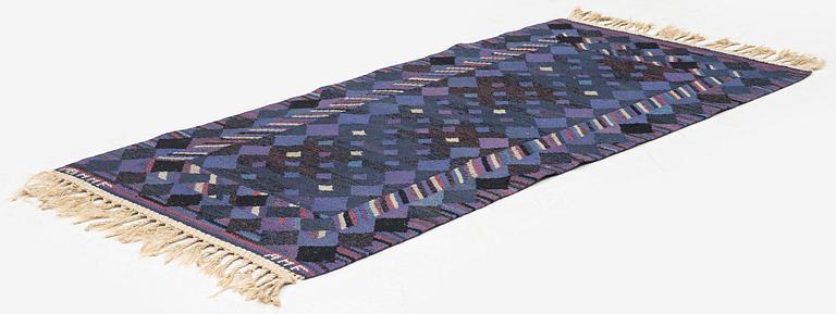 Ann-Mari Forsberg, a carpet, 'Tobias', tapestry variant, c 150 x 71 cm, signed AB MMF AMF.