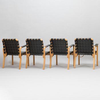 ALVAR AALTO, four late-20th-century '45' armchairs for Artek.