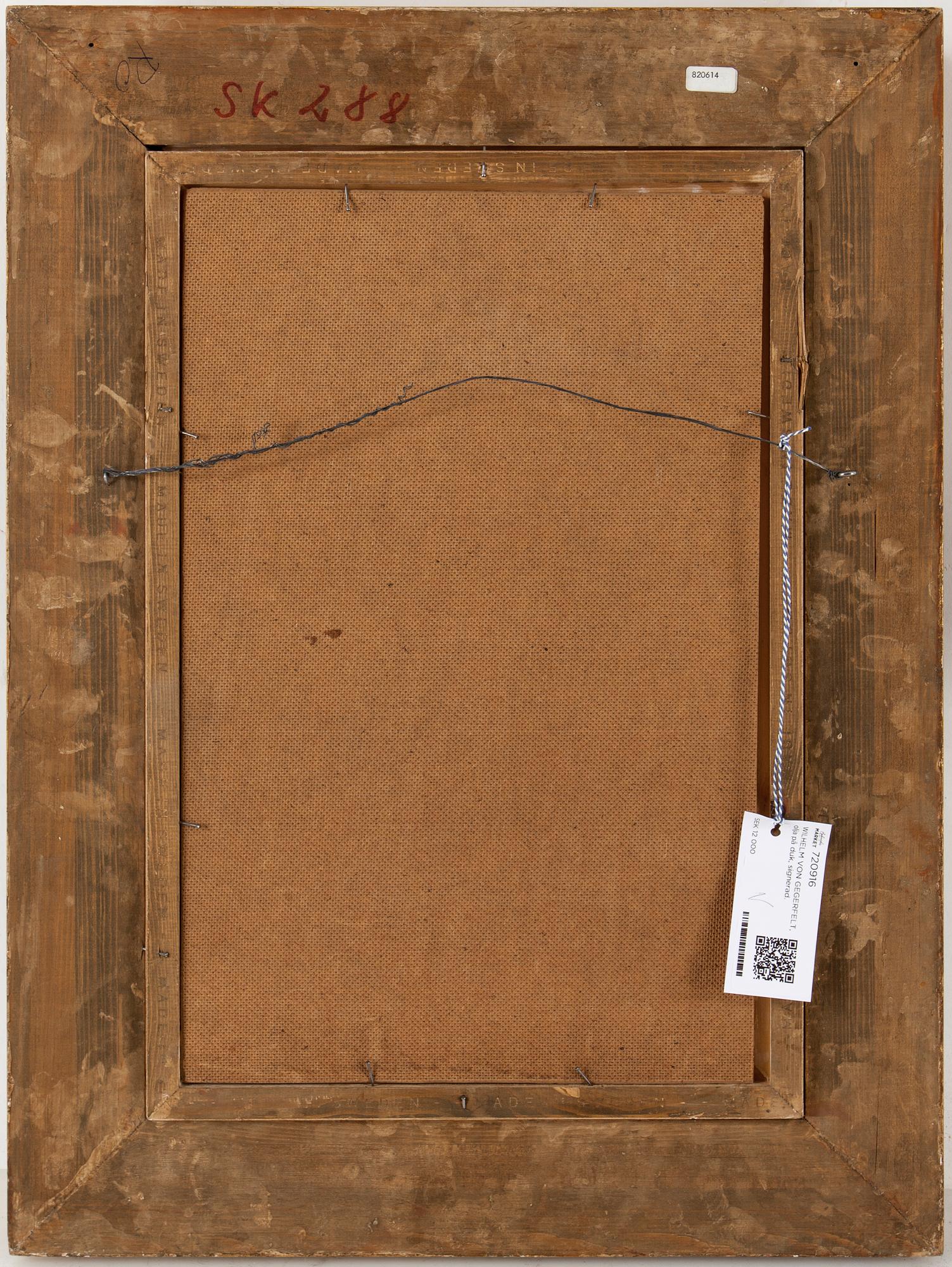 WILHELM VON GEGERFELT, olja på duk, signerad.