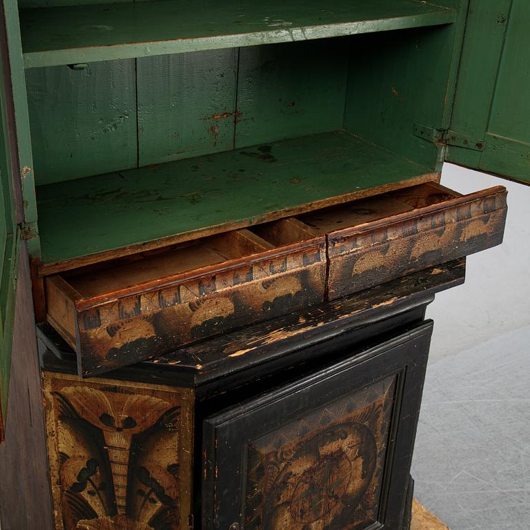 A painted cabinet, Dalarna, Sweden, dated 1790.