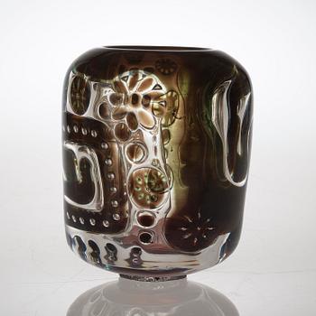 An Edvin Öhrström ariel glass vase, Orrefors 1937.