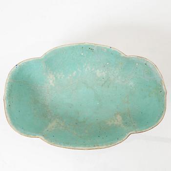 A set of five famille rose tea cups, Qing dynasty, 18th century and a bowl, Qing dynasty, 19th century.