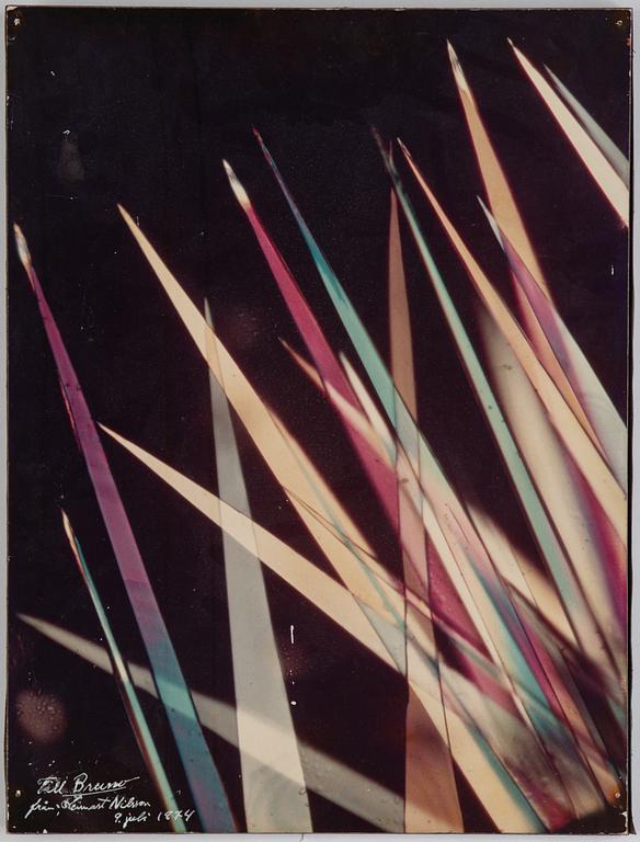 Lennart Nilsson, a photography on board, signed, with dedication and dated 1974.