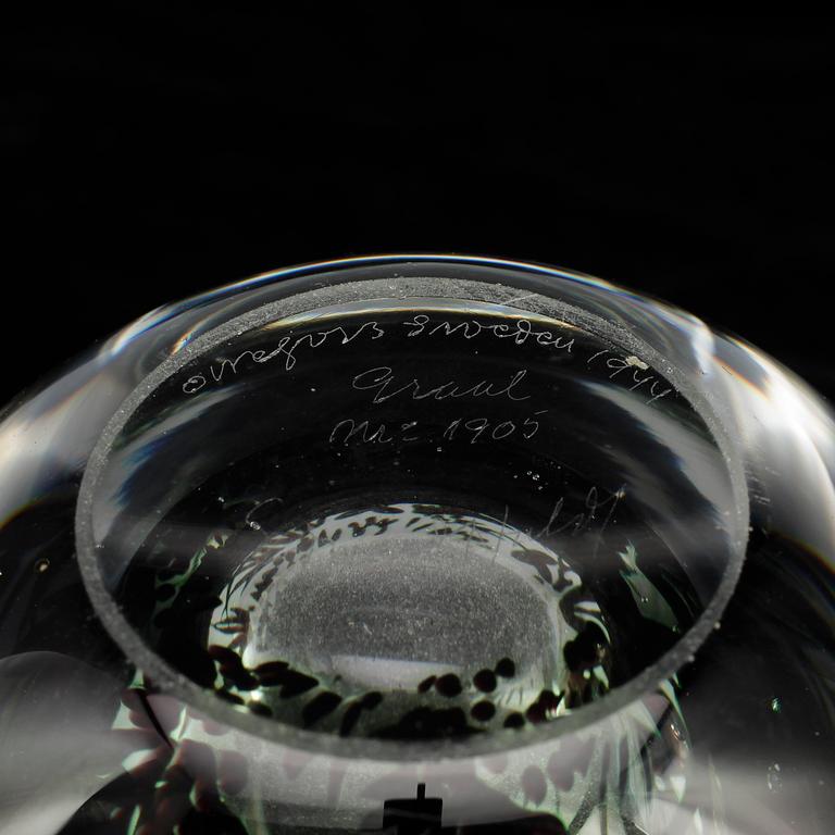 VAS, glas, "Fiskgraal", Edward Hald, Orrefors, 1944.