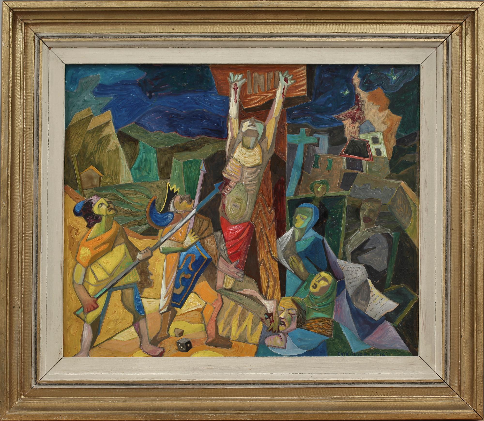 ERIK OLSON, olja på pannå, sign o dat 1946.