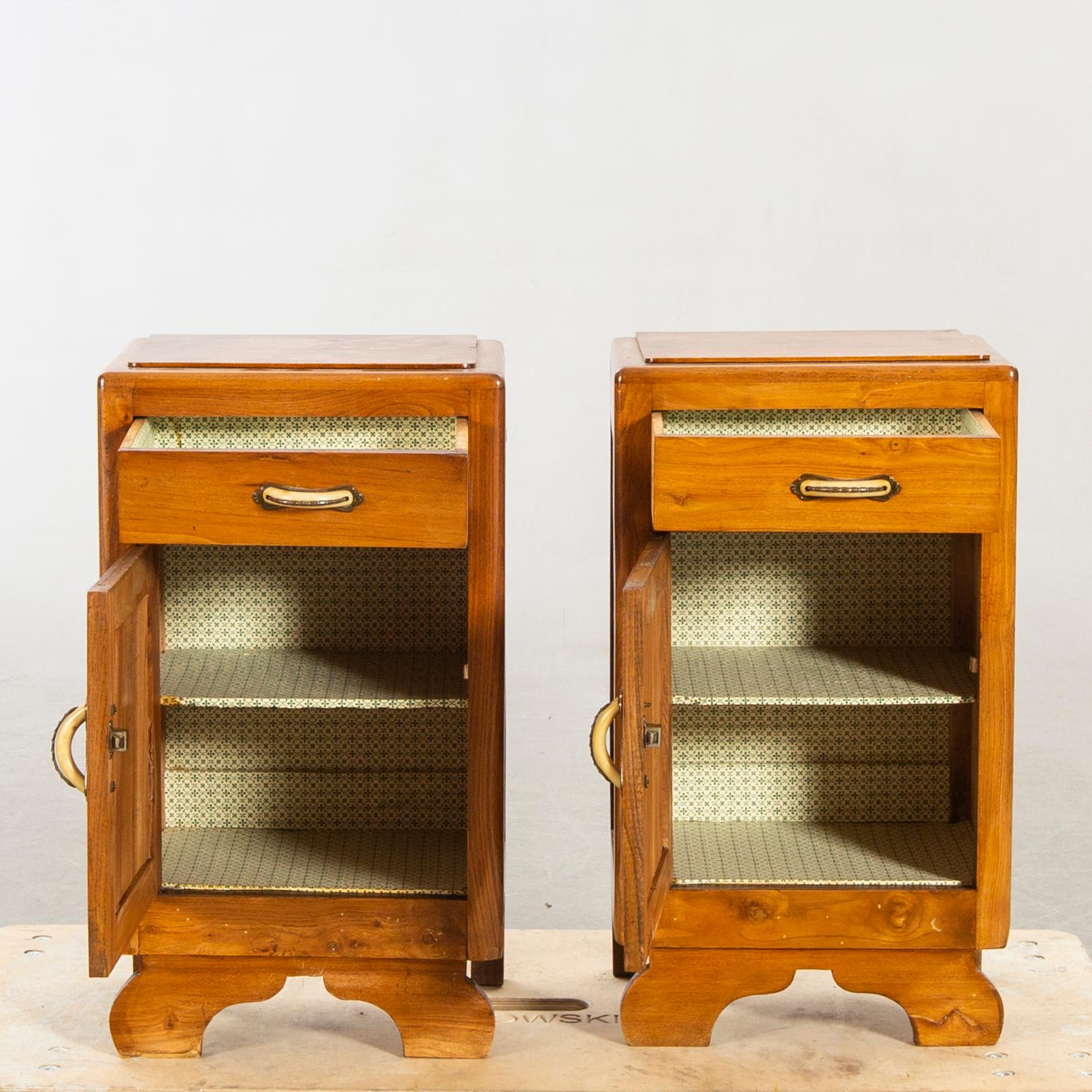 A piar of Art deco bedside tables first half of the 20th century.