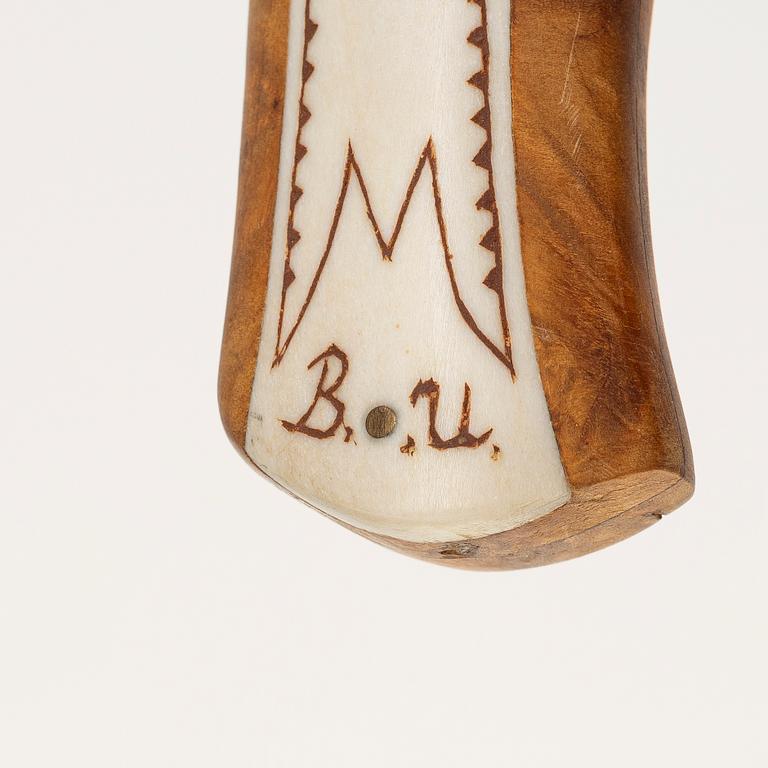 Bengt Olaf Unga, half-horn knife, signed.